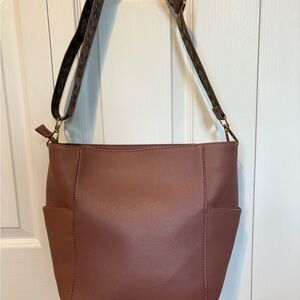 Ah Dorned Elegant Mauve Pink Messenger Bag with two straps